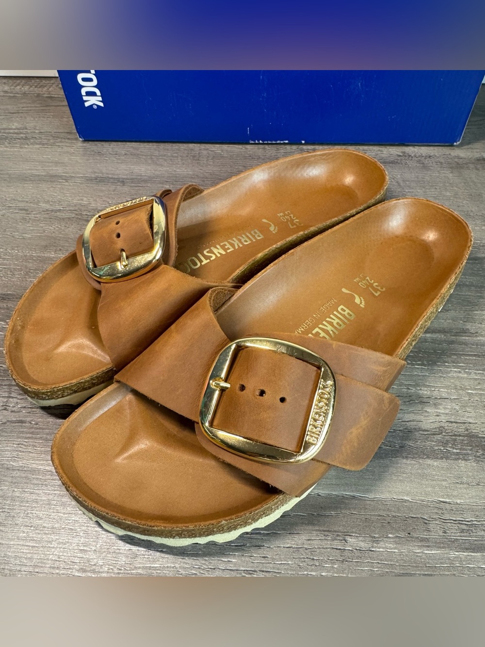 Birkenstock Madrid Big Buckle Antique Cognac Oiled Leather 37/US6.5-7 $155 - Picture 3 of 11